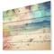Designart - Colorful Serenity Tropical Beach - Seashore Print on Natural Pine Wood